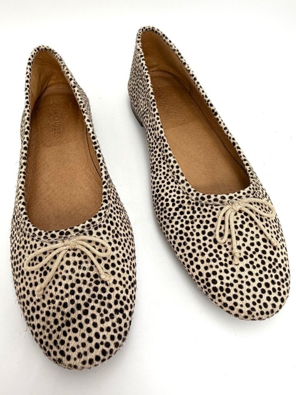 Madewell The Adelle Ballet Flat in Spot Dot Calf Hair - Size 7.5